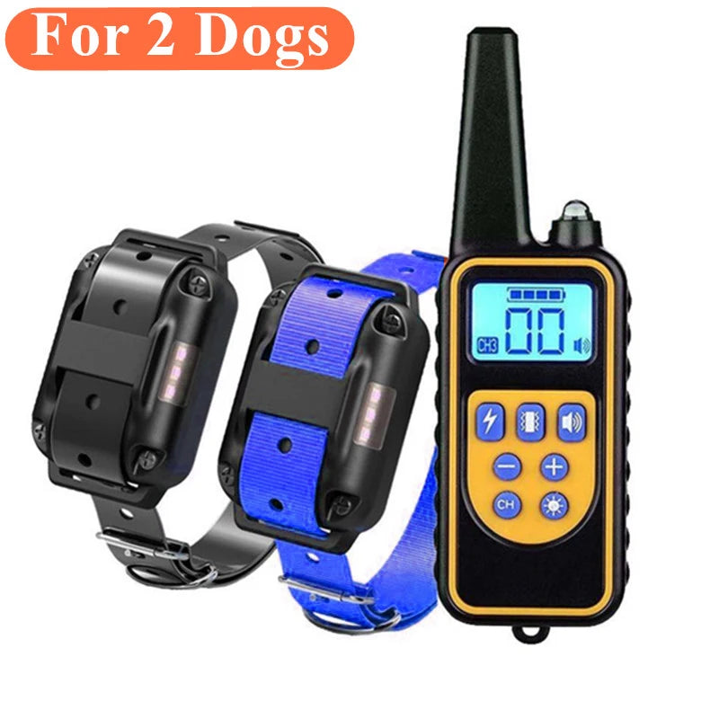 Waterproof Electric Dog Training Collar with Remote — Rechargeable Anti-Bark, Vibration/Shock/Beep, Adjustable up to 26.4 in (67 cm)