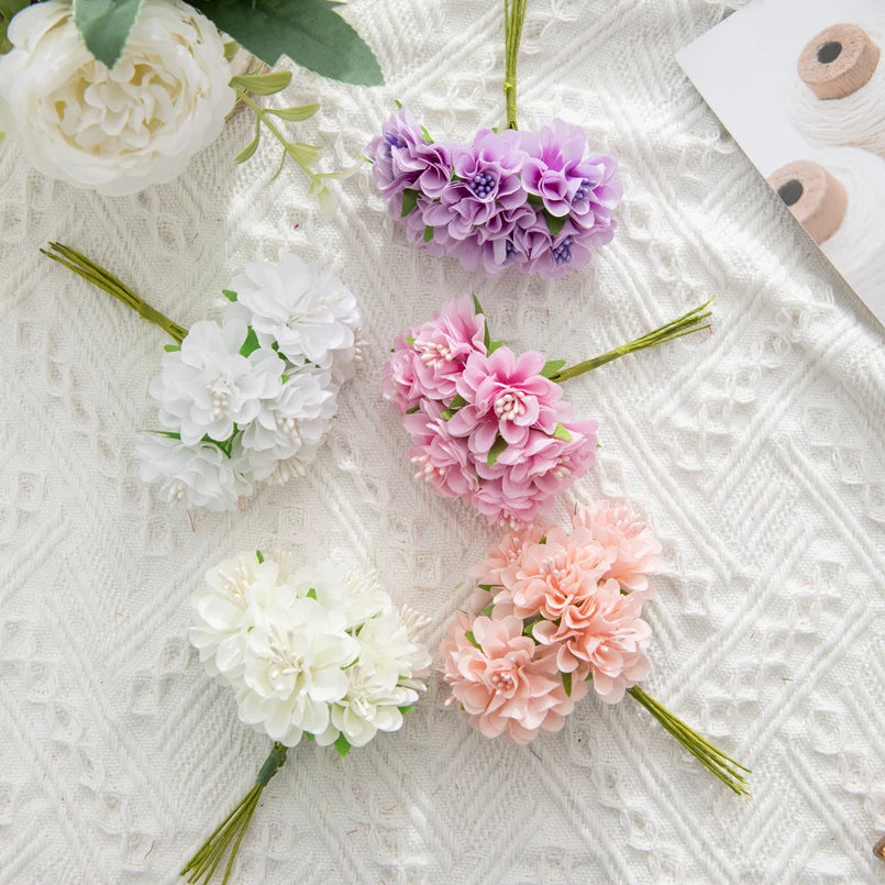 18-Pack Silk Artificial Flower Stamens for Wedding Party Home Decor Bouquets Wreaths Crafts