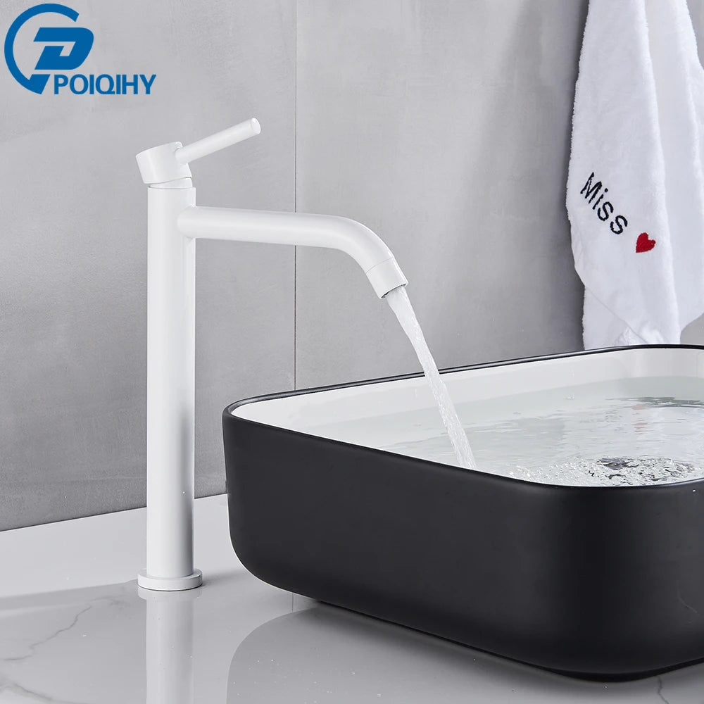 Single-Handle Basin Faucet Mixer Tap Single Hole Deck-Mount Matte Black Brushed Gold Bathroom Sink Tap