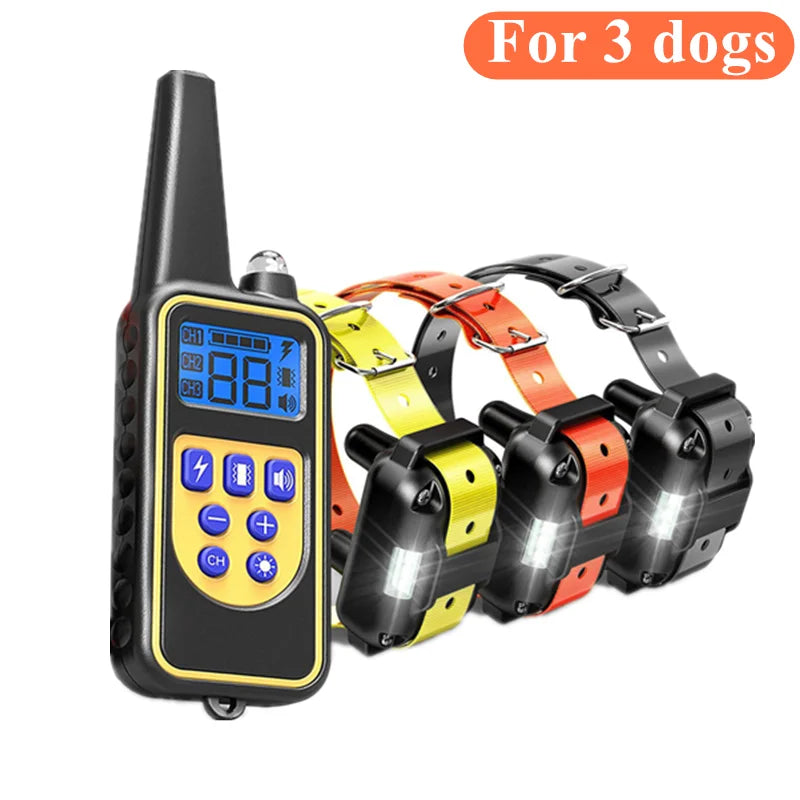 Waterproof Electric Dog Training Collar with Remote — Rechargeable Anti-Bark, Vibration/Shock/Beep, Adjustable up to 26.4 in (67 cm)