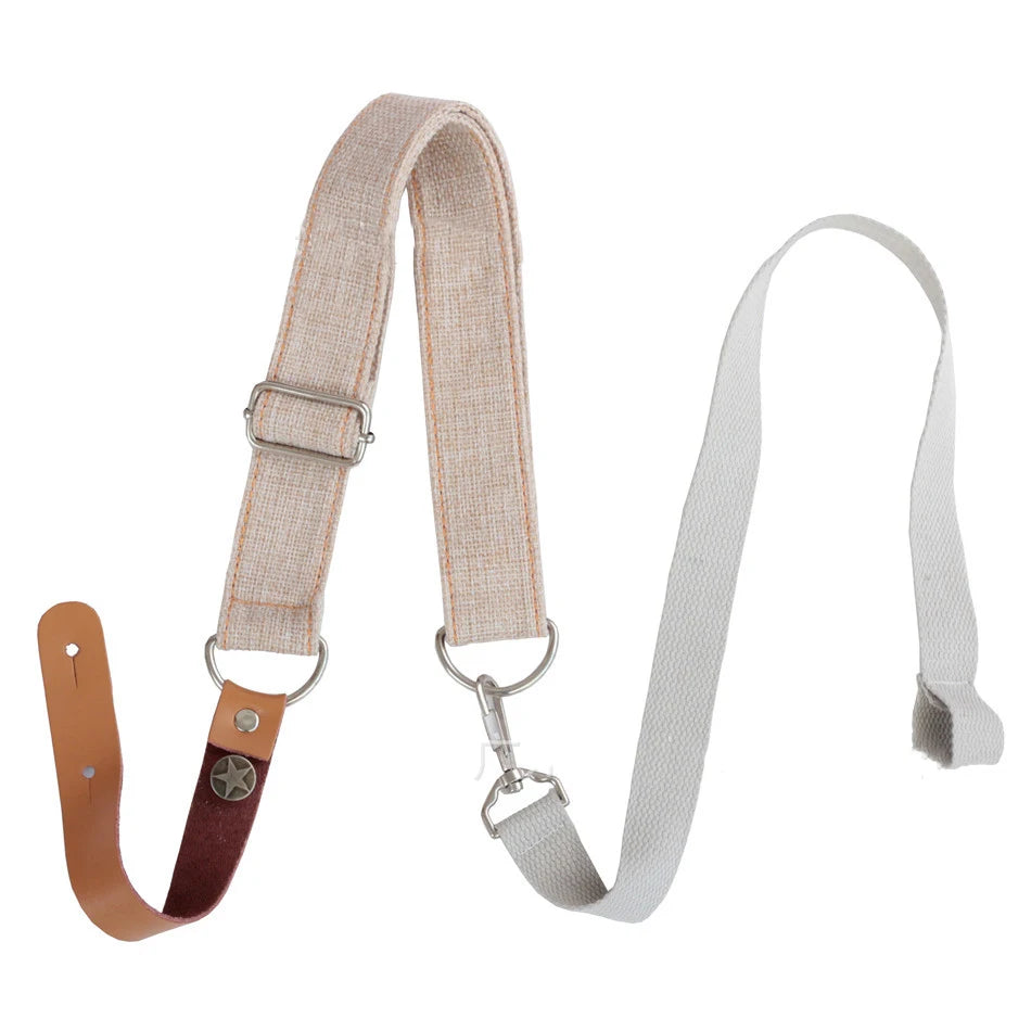 Adjustable Ukulele Strap 70-105 cm (27.6-41.3 in), 4 cm (1.6 in) Breathable Linen Cotton Nail-Free Shoulder Crossbody Strap