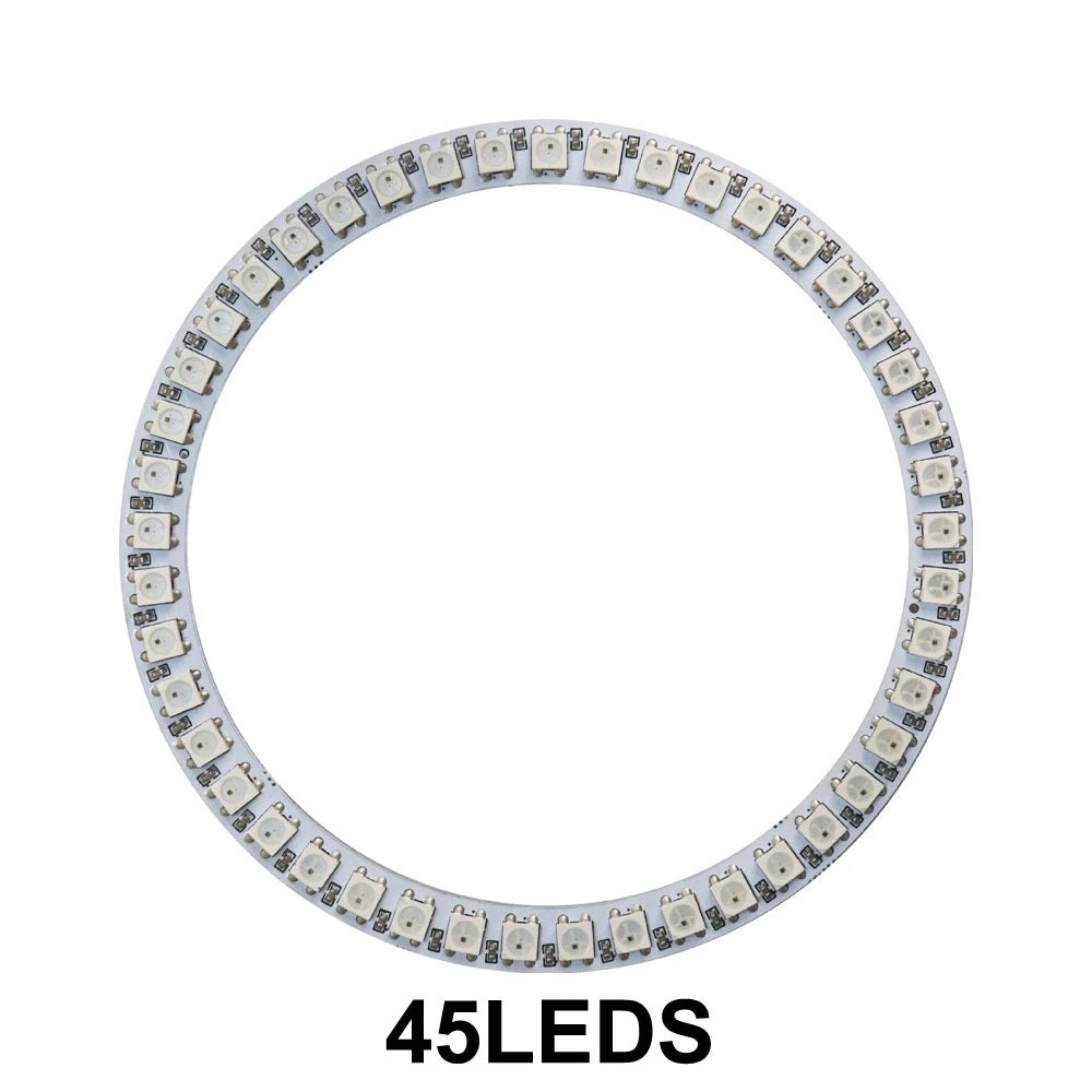 WS2812B RGB LED Pixel Ring - Individually Addressable 8/16/24/35/45-LED DC 5V