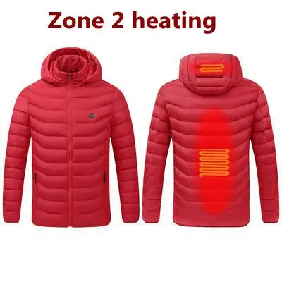 Men's USB Heated Parka – Hooded Padded Winter Jacket with Smart Thermostat