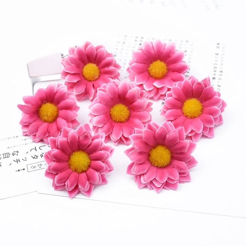 Artificial Silk Daisy Flowers 30/50/100-Pack 5 cm (2 in) for Home Decor, Wedding, Vase, Table, Wreaths and DIY Crafts