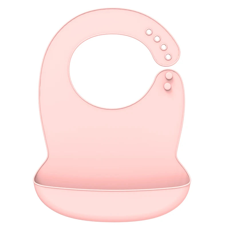 Silicone Baby Bib Waterproof Adjustable Cartoon Banana Feeding Bib with Pocket BPA-Free for 1-3 Years