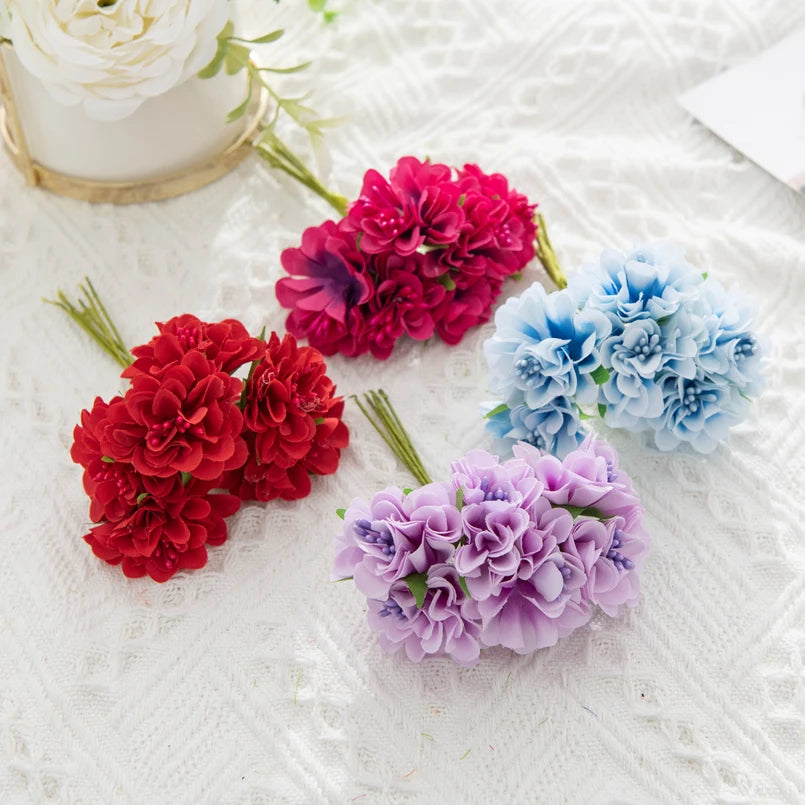 18-Pack Silk Artificial Flower Stamens for Wedding Party Home Decor Bouquets Wreaths Crafts