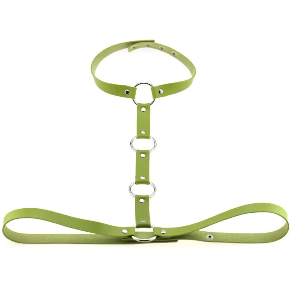 Vegan Leather Sword Belt Body Harness Cage – Gothic Punk Waist Chain for Cosplay & Festival