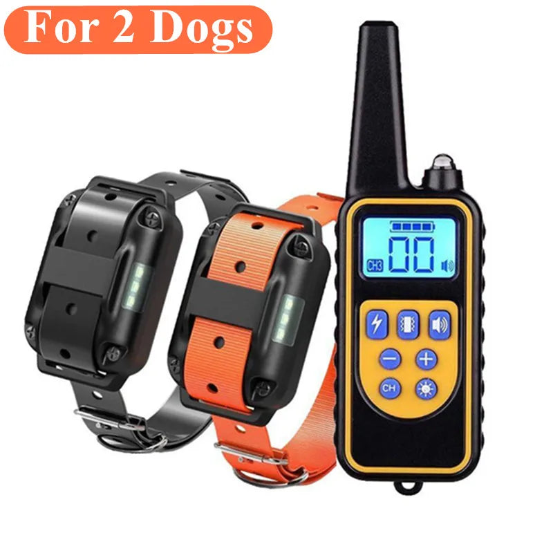 Waterproof Electric Dog Training Collar with Remote — Rechargeable Anti-Bark, Vibration/Shock/Beep, Adjustable up to 26.4 in (67 cm)