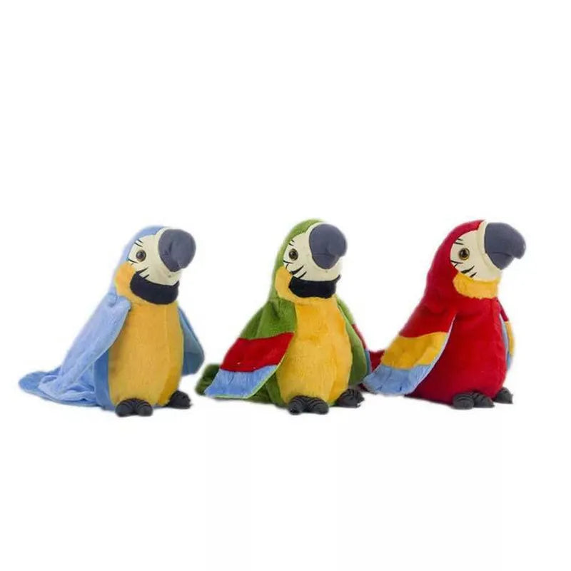 Talking Parrot Plush Toy - Recordable Electronic Bird That Repeats, Waving Wings Stuffed Toy Gift for Kids