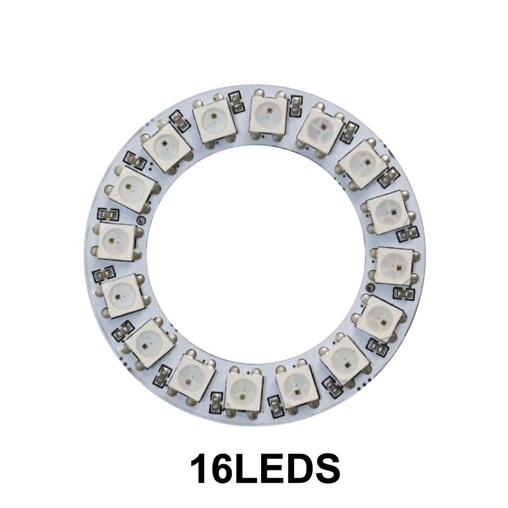 WS2812B RGB LED Pixel Ring - Individually Addressable 8/16/24/35/45-LED DC 5V