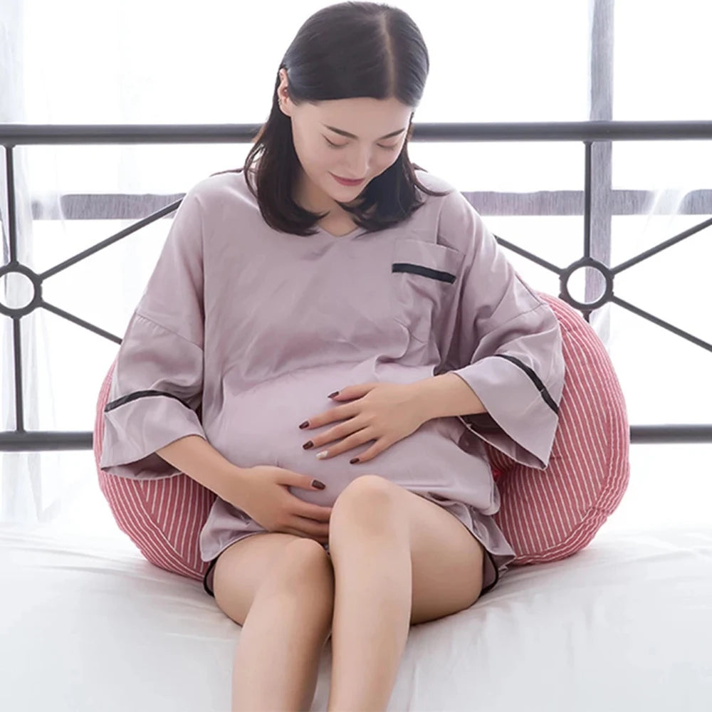 U-Shaped Maternity Body Pillow – Side Sleeper Pregnancy Support with Removable Cotton Cover (60 x 30 x 8 cm | 23.6 x 11.8 x 3.1 in)