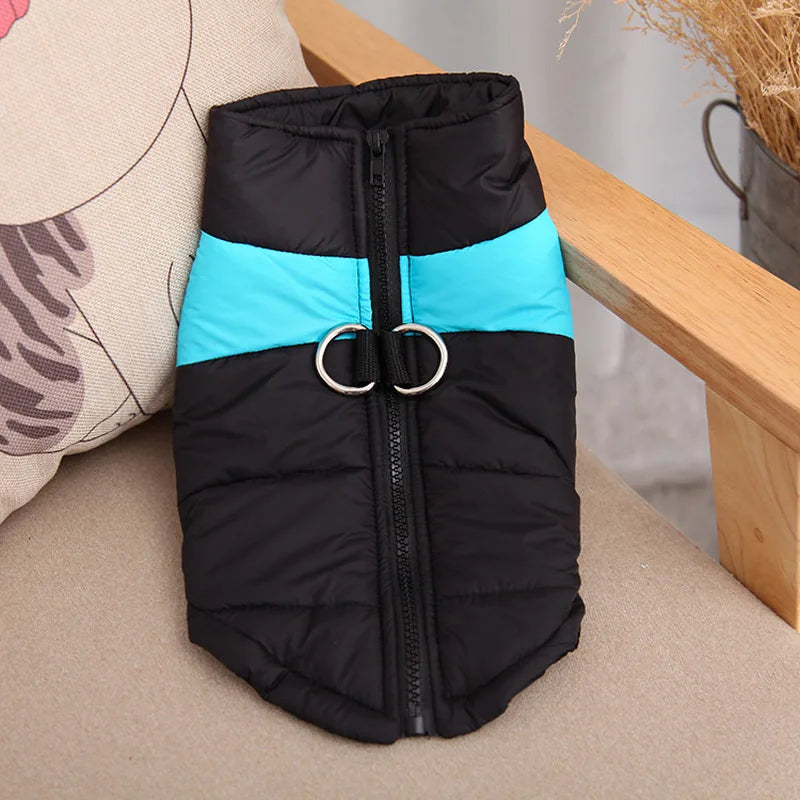 Waterproof Winter Dog Jacket Warm Windproof Coat with D-Ring – XS–6XL for Small to Large Breeds (Red/Blue/Green/Pink/Purple)