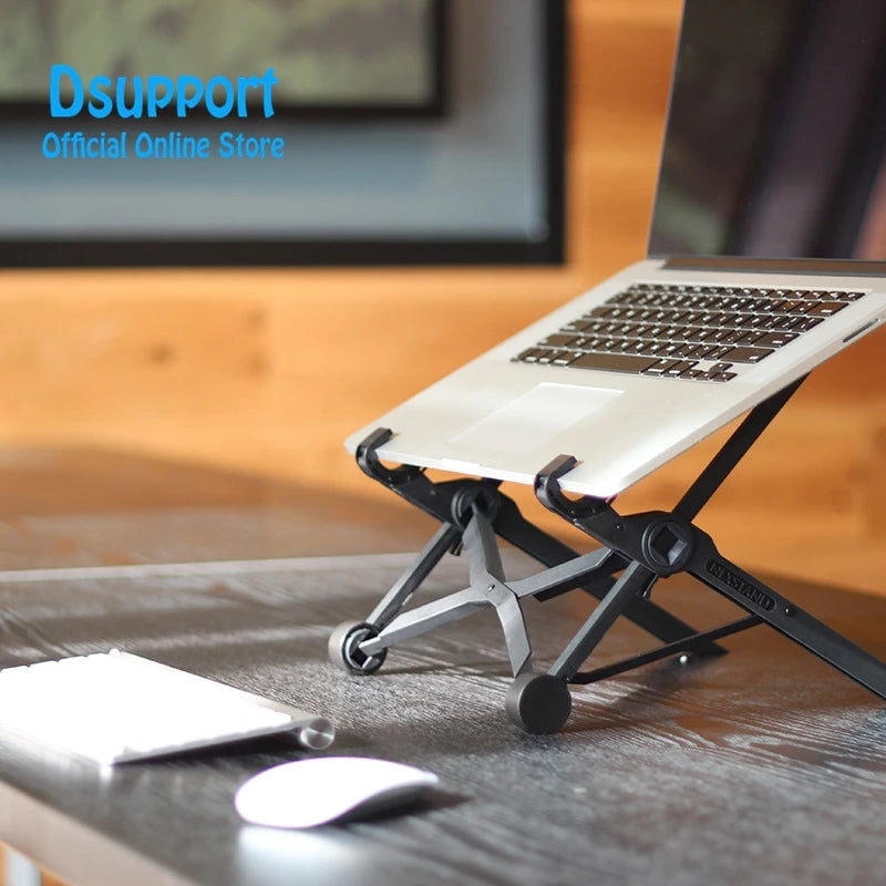 Folding Adjustable Laptop Stand — Ergonomic Lapdesk for 11.2–17 in (28.5–43.2 cm) Laptops, Lightweight Portable Notebook Riser for Office & Home