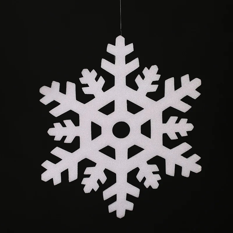 5-Pack White Foam Snowflake Ornaments - 9, 14, 20, 28, 41 cm (3.5, 5.5, 7.9, 11.0, 16.1 in) Christmas Tree & Window DIY Decorations
