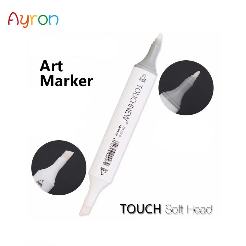 Colorless Blender Double-Ended Alcohol Sketch Marker — Dual Tip Blender for Artists, Manga & Illustration