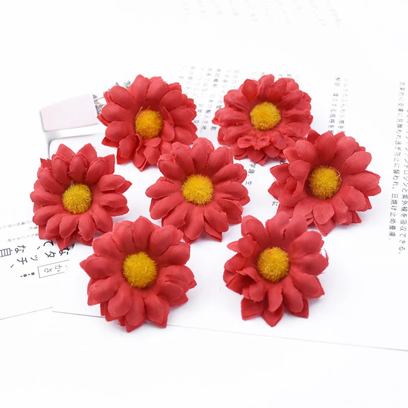 Artificial Silk Daisy Flowers 30/50/100-Pack 5 cm (2 in) for Home Decor, Wedding, Vase, Table, Wreaths and DIY Crafts