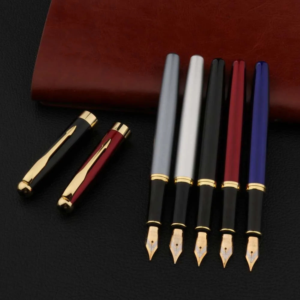 Metal Fountain Pen Black & Gold – Business Writing Pen for Office, School & Gifts