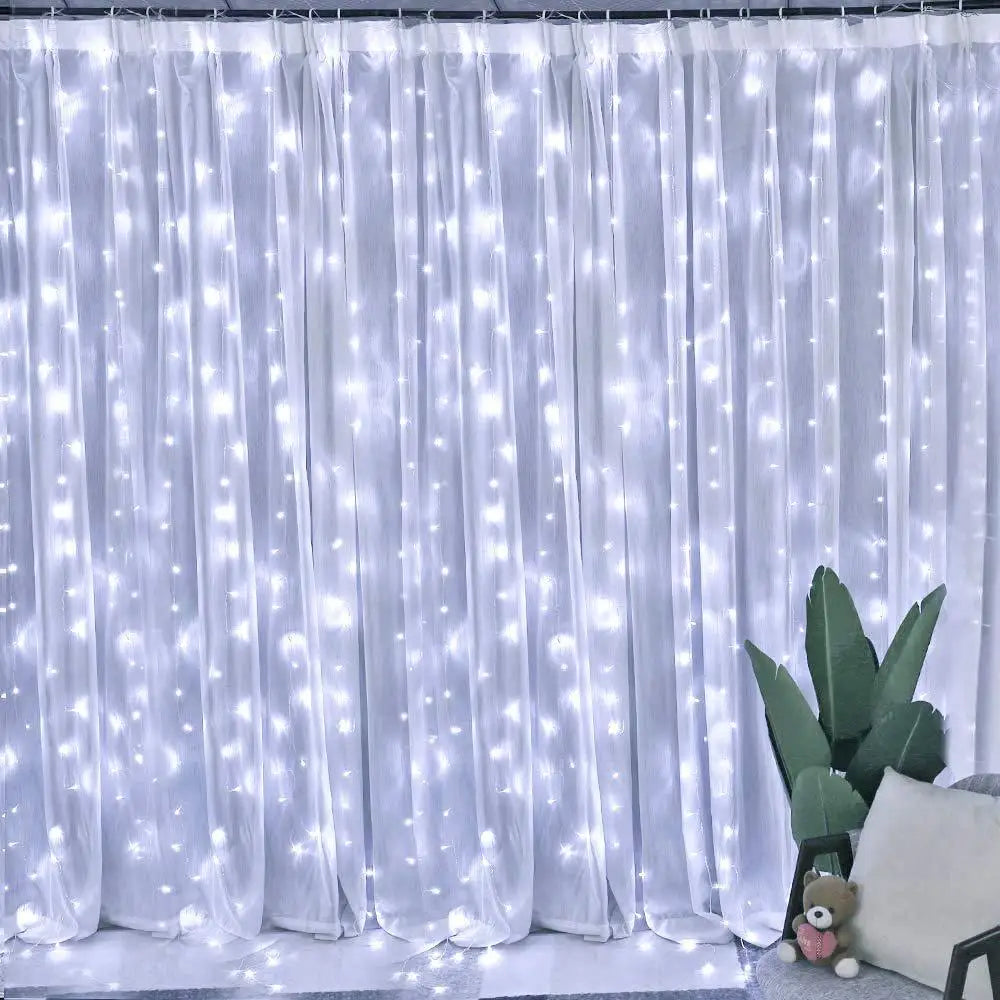 LED Curtain String Lights for Christmas - Remote-Control Holiday Garland, 3x3 m (9.8x9.8 ft) 300 LEDs | 3x2 m (9.8x6.6 ft) 200 LEDs | 3x1 m (9.8x3.3 ft)