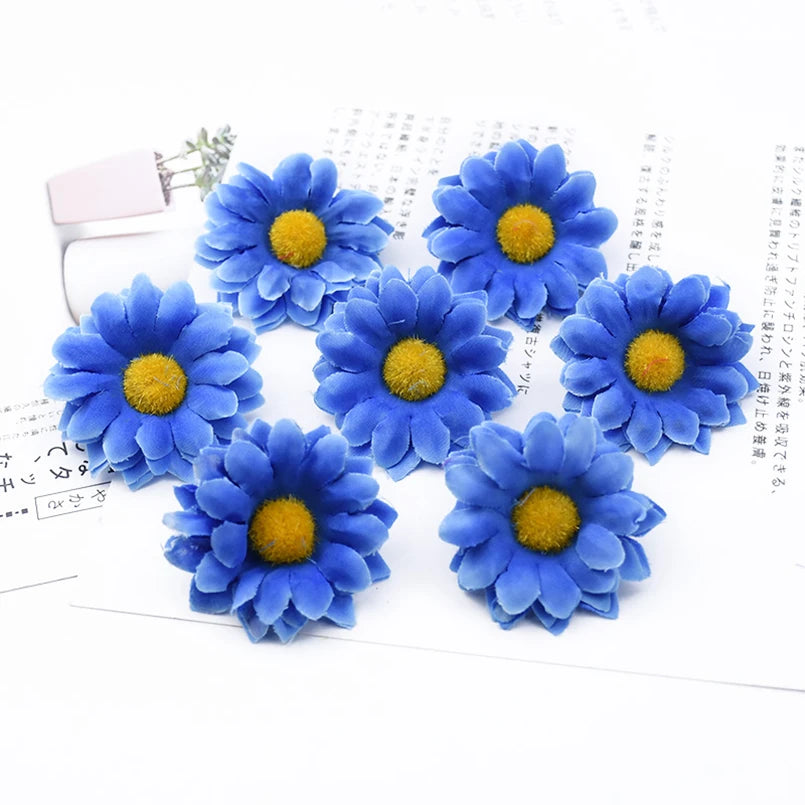 Artificial Silk Daisy Flowers 30/50/100-Pack 5 cm (2 in) for Home Decor, Wedding, Vase, Table, Wreaths and DIY Crafts