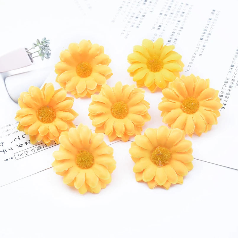 Artificial Silk Daisy Flowers 30/50/100-Pack 5 cm (2 in) for Home Decor, Wedding, Vase, Table, Wreaths and DIY Crafts