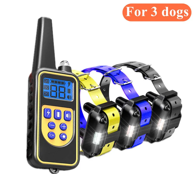 Waterproof Electric Dog Training Collar with Remote — Rechargeable Anti-Bark, Vibration/Shock/Beep, Adjustable up to 26.4 in (67 cm)