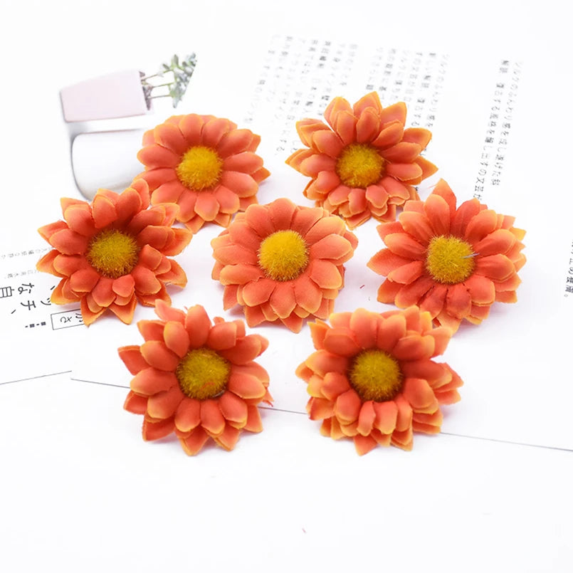 Artificial Silk Daisy Flowers 30/50/100-Pack 5 cm (2 in) for Home Decor, Wedding, Vase, Table, Wreaths and DIY Crafts