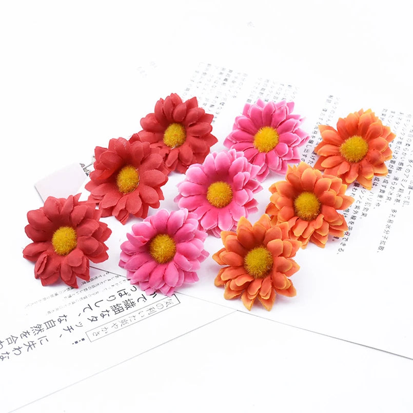Artificial Silk Daisy Flowers 30/50/100-Pack 5 cm (2 in) for Home Decor, Wedding, Vase, Table, Wreaths and DIY Crafts