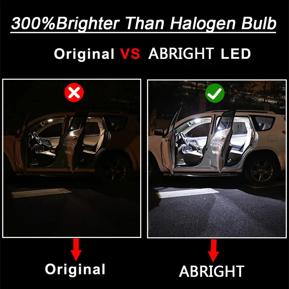 Interior Canbus LED Lighting Kit for Hyundai i10/i20/i30/i40/ix20/ix35/Tucson/Santa Fe — Dome Map Trunk LED Bulbs, Plug & Play, 12V, Error Free