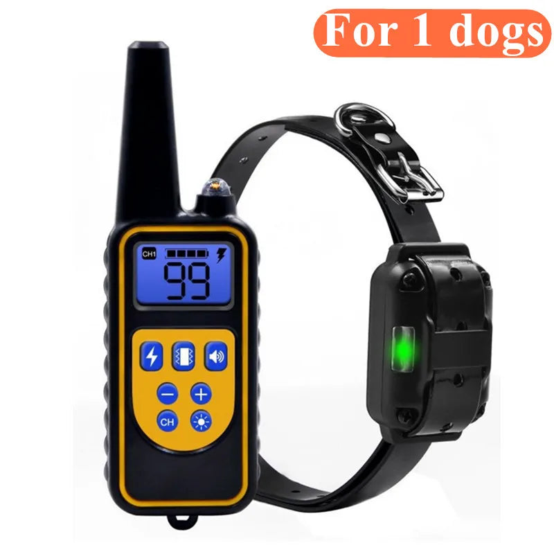 Waterproof Electric Dog Training Collar with Remote — Rechargeable Anti-Bark, Vibration/Shock/Beep, Adjustable up to 26.4 in (67 cm)