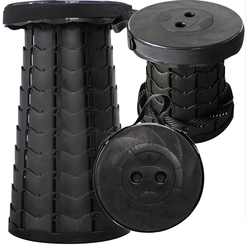 Portable Telescopic Folding Stool, Lightweight Plastic Camping & Fishing Seat, Queue Chair