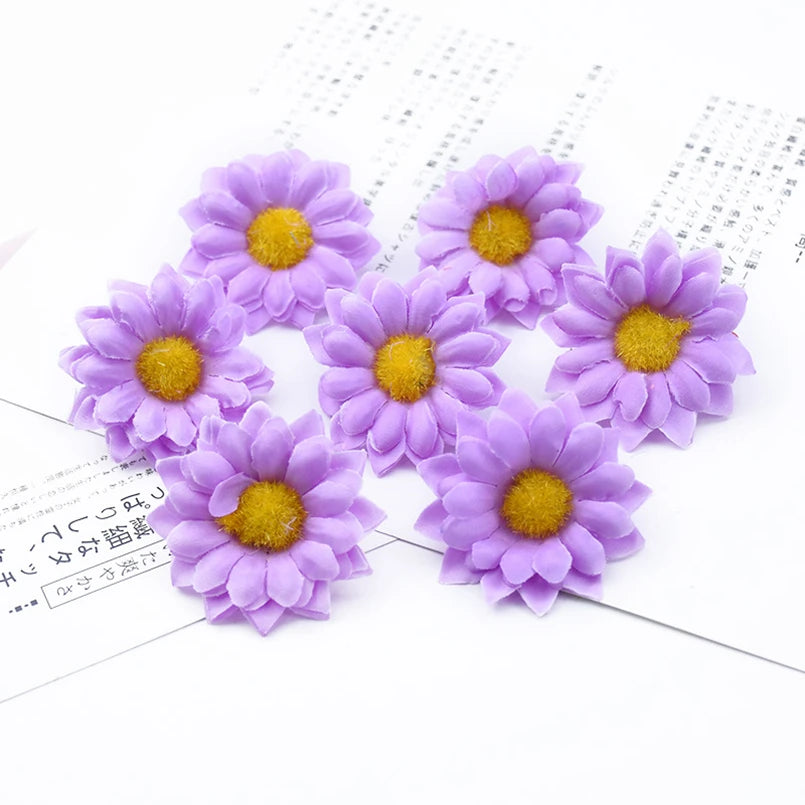 Artificial Silk Daisy Flowers 30/50/100-Pack 5 cm (2 in) for Home Decor, Wedding, Vase, Table, Wreaths and DIY Crafts