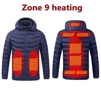 Men's USB Heated Parka – Hooded Padded Winter Jacket with Smart Thermostat