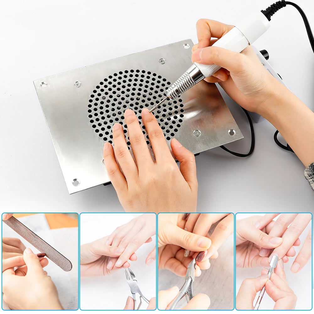 2800RPM Desk Nail Dust Collector Built-In Suction Fan for Nail Art & Salon – 3 Replaceable Dust Bags