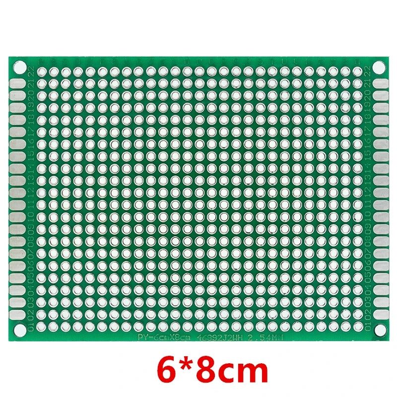 Double-Sided PCB Protoboard for DIY Electronics — Assorted Sizes 2x8cm to 9x15cm (0.8x3.1in to 3.5x5.9in)