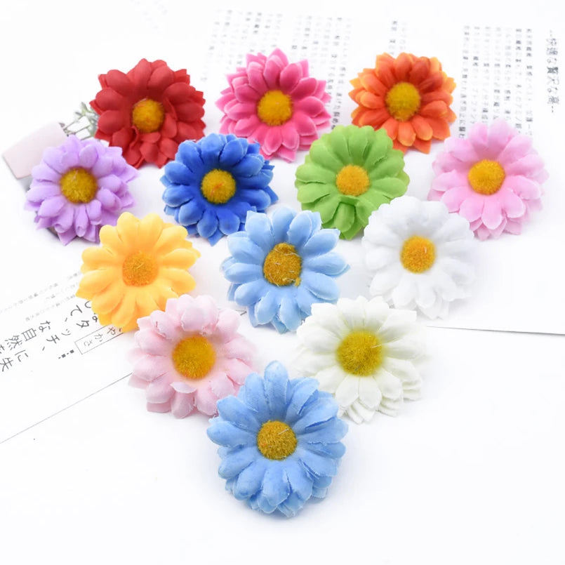 Artificial Silk Daisy Flowers 30/50/100-Pack 5 cm (2 in) for Home Decor, Wedding, Vase, Table, Wreaths and DIY Crafts