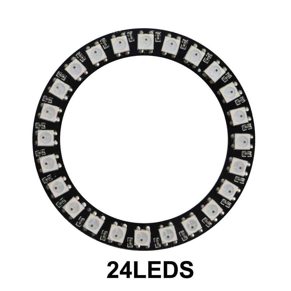 WS2812B RGB LED Pixel Ring - Individually Addressable 8/16/24/35/45-LED DC 5V
