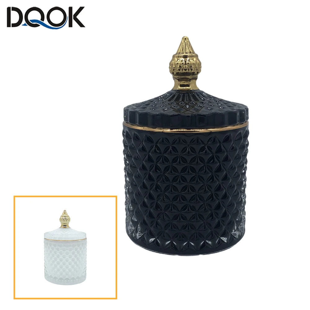 Luxury Glass Storage Jar with Lid, Aromatherapy Bottle & Minimalist Cotton Swab and Jewelry Organizer