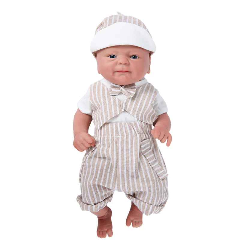 Full Silicone Reborn Baby Doll 14-15 Inch (35-38 cm) Realistic Newborn Lifelike Painted Collectible Gift
