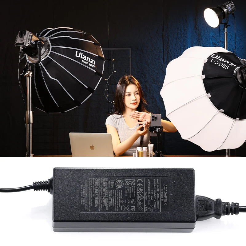 120W V-Mount Power Adapter for LED Video Lights – USB 5–20V DC Compatible