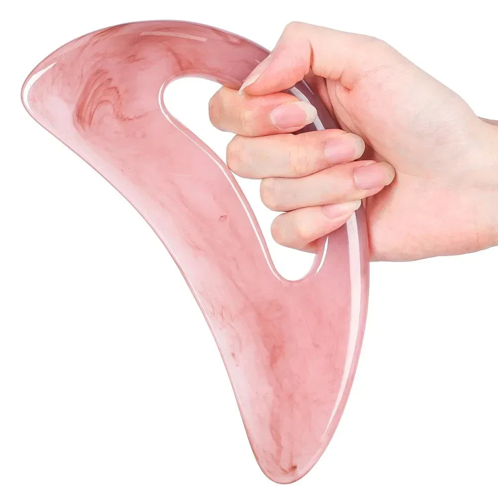 Gua Sha Massage Tool 8.3 x 4.3 in (21 x 11 cm) – Large Resin Scraping Board for Neck, Back, Legs & Feet with Storage Bag
