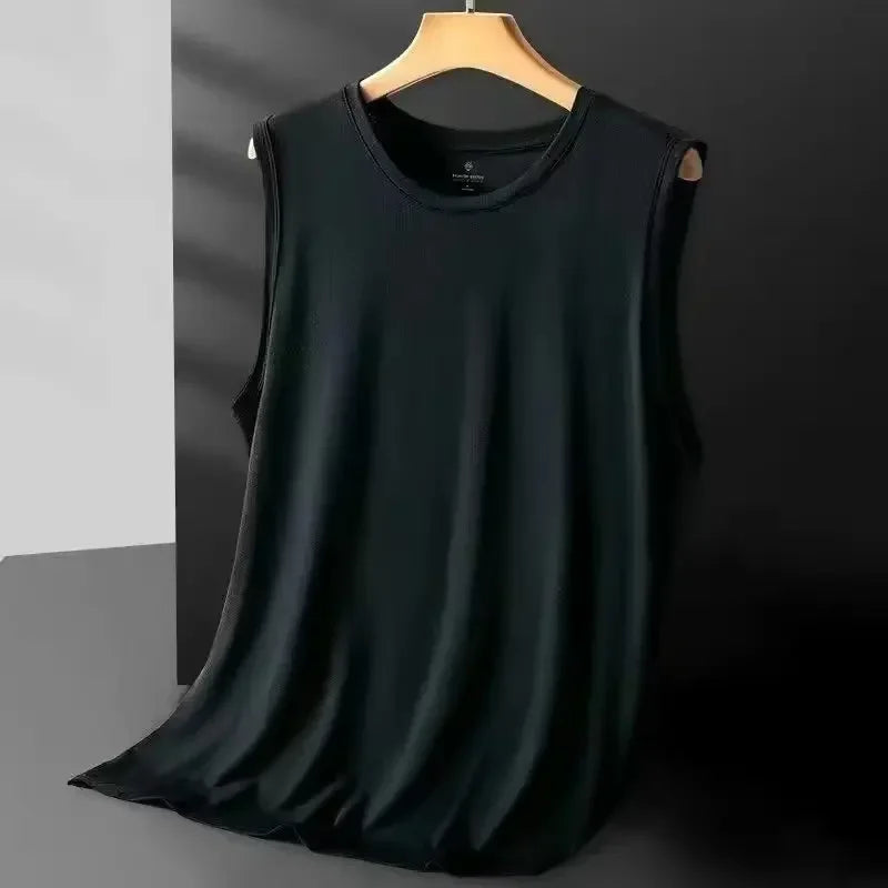 Men's Ice Silk Mesh Tank Top Lightweight Breathable Sleeveless Sports Vest for Summer