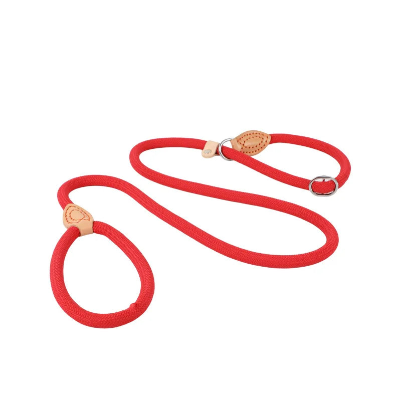 Adjustable Slip Rope Dog Leash - Heavy-Duty Braided Nylon Training Lead for Medium & Large Dogs, 1.5m / 1.8m (4.9ft / 5.9ft)