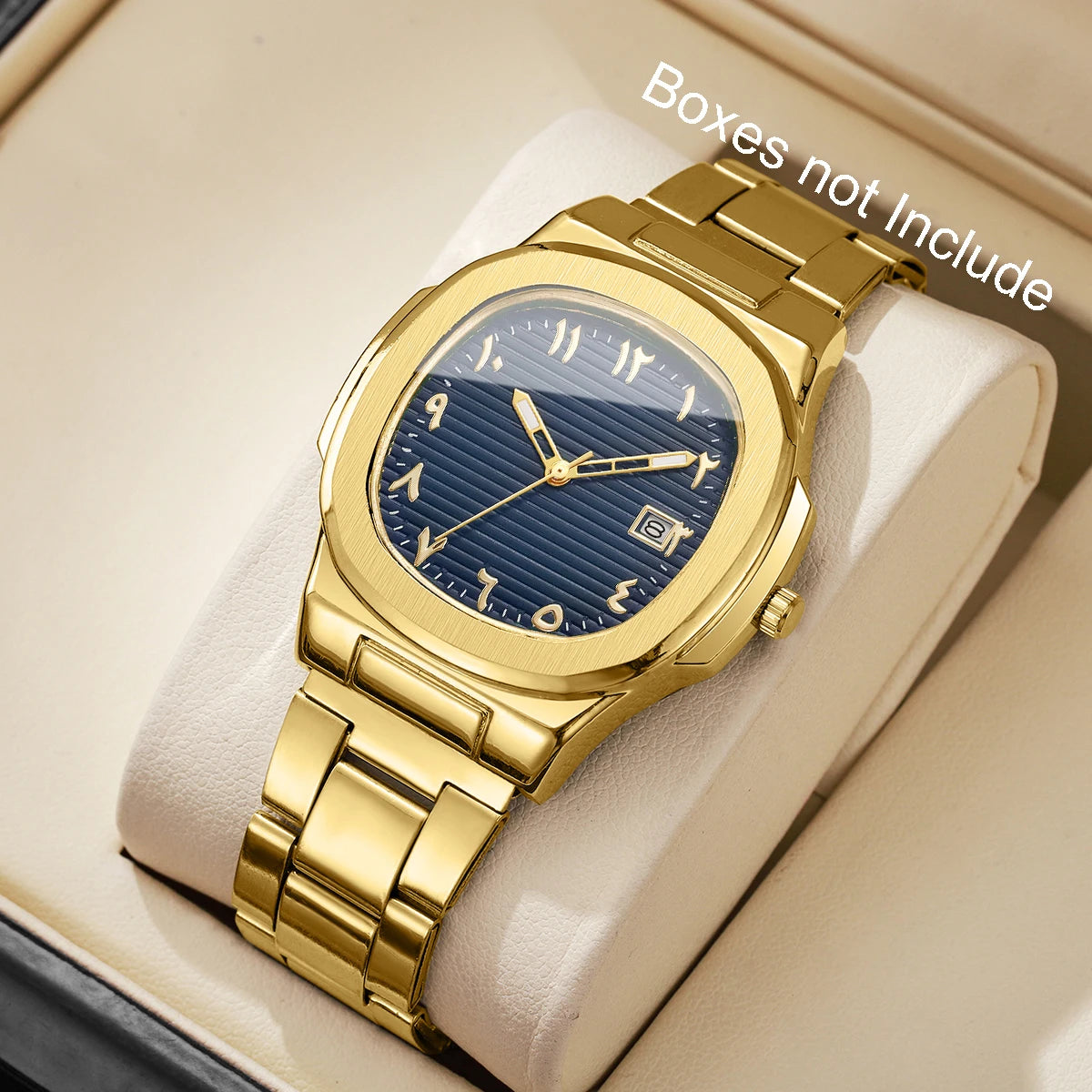 Luxury Men's Square Dial Alloy Strap Quartz Watch - Business & Casual