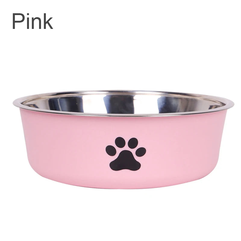 Non-Slip Stainless Steel Pet Bowl for Small Dogs & Cats - Food-Grade Water & Feeding Bowl (Multiple Sizes)