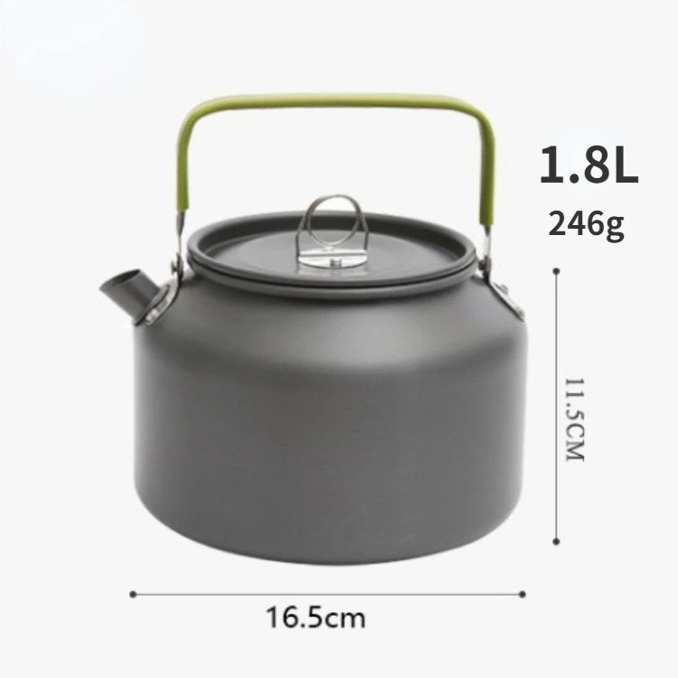 Portable Aluminum Camping Kettle (0.8–2.5L / 27–85 fl oz) — Lightweight Tea & Coffee Kettle for Hiking, Fishing, Picnic & Outdoor Cooking