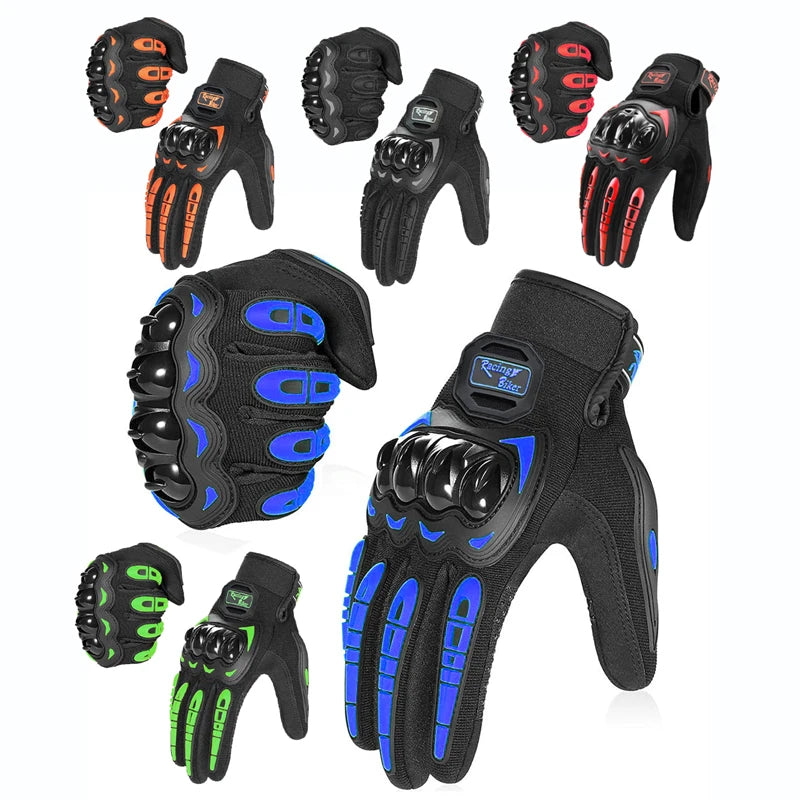 Motorcycle Racing Gloves Breathable Full-Finger Motocross Gloves with Knuckle Protection and Silicone Palm Grip, Unisex Sizes M-XXL