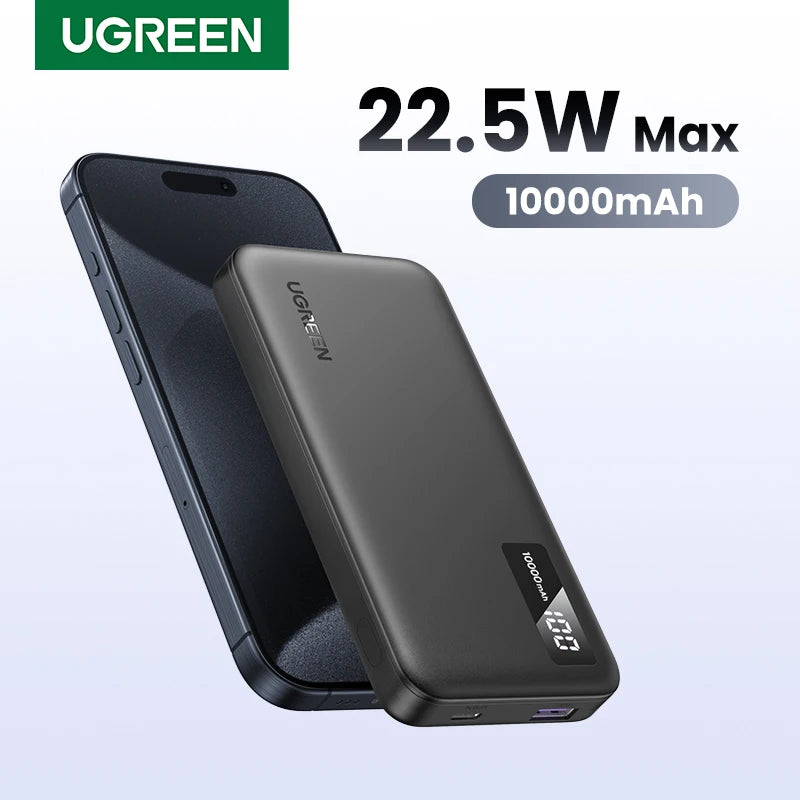 10000mAh PD 20W Portable Power Bank 22.5W USB-A Fast Charge USB-C External Battery for Smartphones
