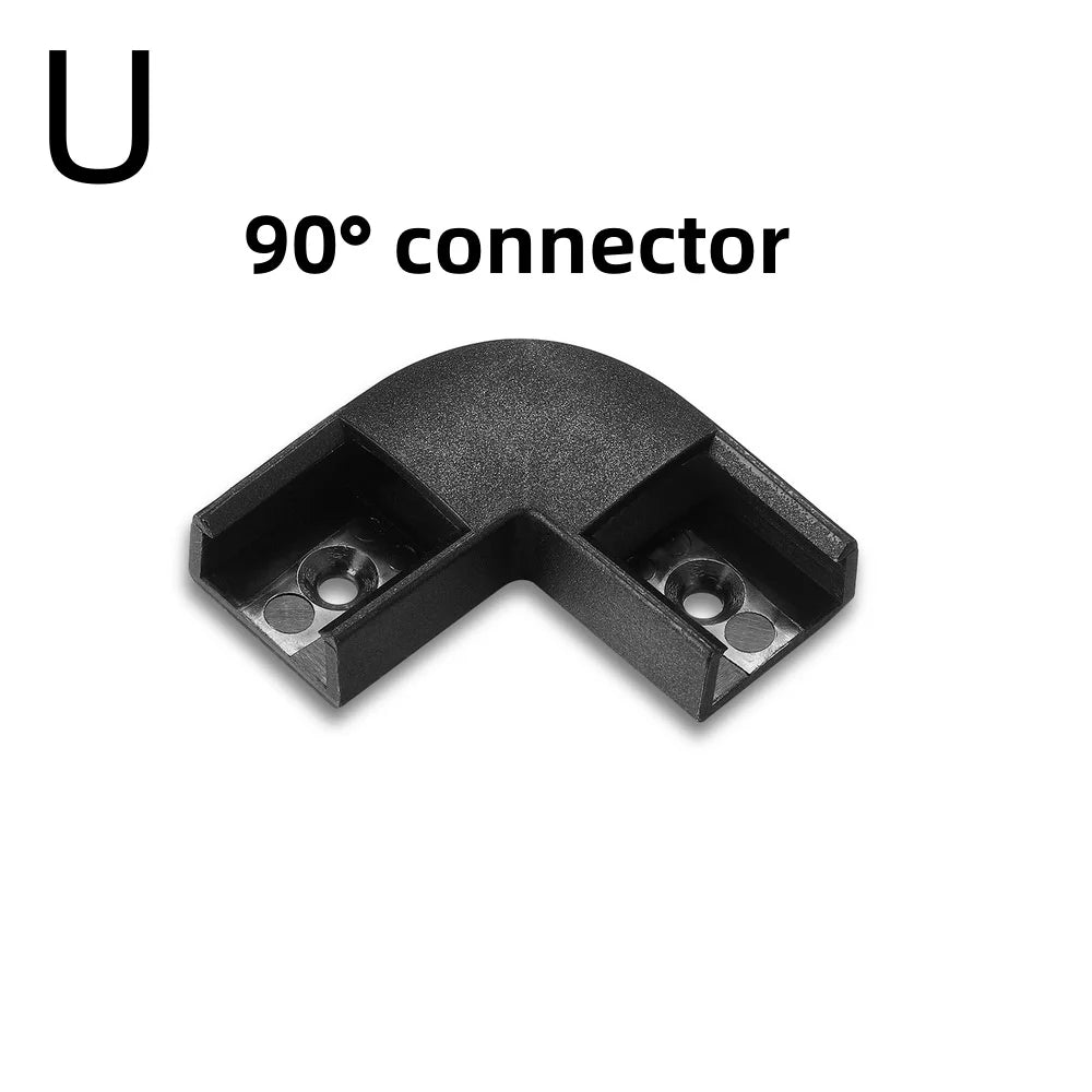 LED Aluminum Profile Channel with Black PC Cover U/V Shape 0.5m (50cm / 19.7in) 1–30 Pack Fits 8–12mm LED Light Strips