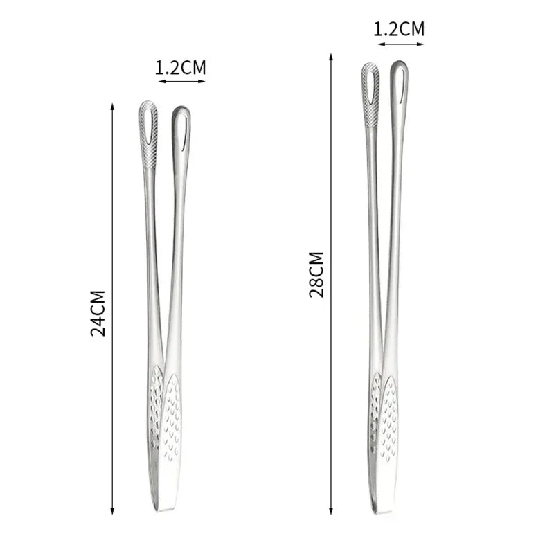 Stainless Steel Kitchen & BBQ Tongs – 9.4 in/11 in (24/28 cm) Grill, Serving & Cooking Tweezers