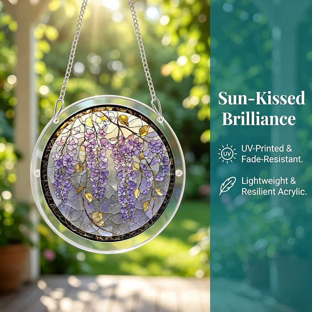 3-Layer Acrylic Puzzle Suncatcher Window Hanging DIY Interlocking Flower Sun Catcher with Chain